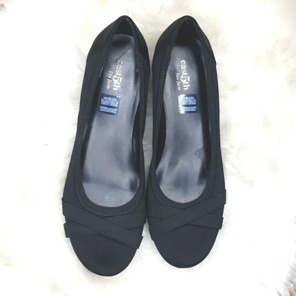 East5th East 5th Sasha Wedge Pumps Flex Form Black Size 10M - Picture 2 of 7